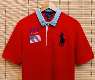 Polo Vintage Ralph Lauren Rojo Talla S