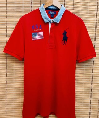 Polo Vintage Ralph Lauren Rojo Talla S