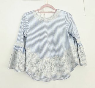 Blusa Zara Rayas y Encaje