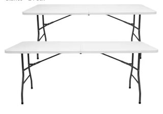 Set de 2 Mesas Plegables Blancas