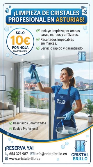 Limpieza de cristales profesional en Gijón