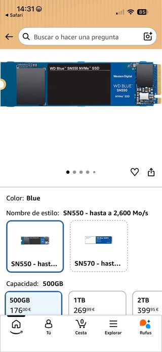 SSD Western Digital Blue SN550 500GB