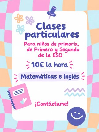 Profesora de repaso matemáticas y inglés