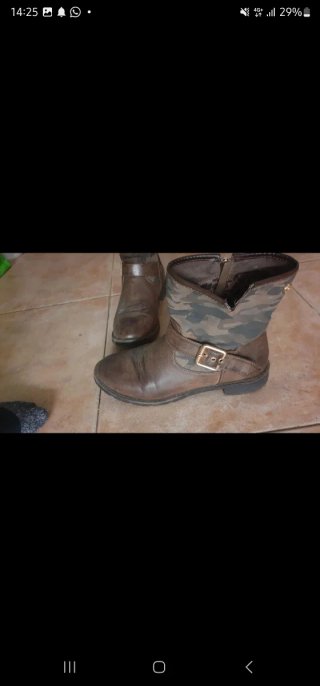 Botines militares marrones y verdes talla 39