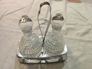 Set ampolle olio e aceto in cristallo