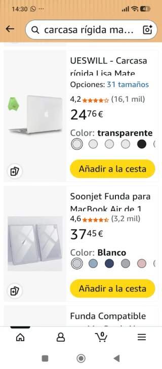 Carcasa Rígida Transparente para MacBook 13 air
