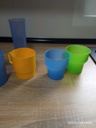 Juego 6 Vasos Plástico Colores