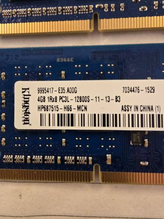 2x Kingston 8 y 4GB DDR3L PC3L-12800S SO-DIMM