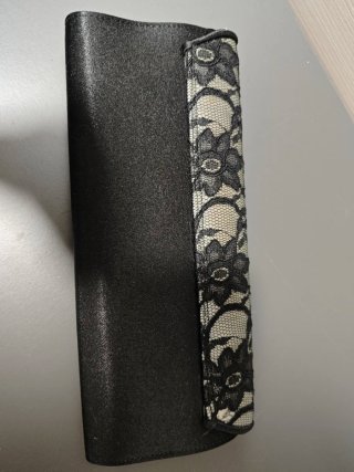 Bolso Clutch Fiesta Encaje Floral Negro