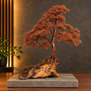 Árbol bonsái decorativo cobre