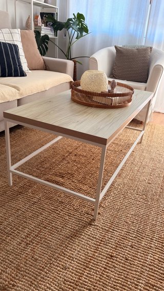 Mesa de centro rectangular madera y metal