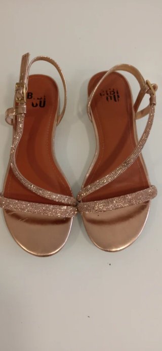 Sandalias doradas planas talla 38