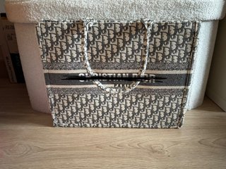 Bolso Tote Beige y Gris Estampado
