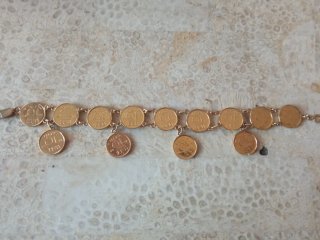 Pulsera monedas Holanda 10 Centavos antigua