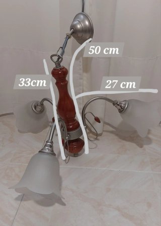 Lámpara de Techo en Madera y Metal