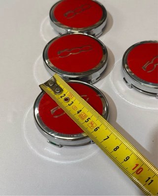 4 Centros de Jante Fiat 500 Vermelhos