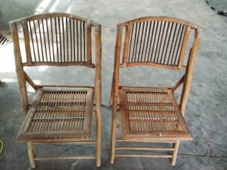 Set de 2 Sillas Plegables de Bambú