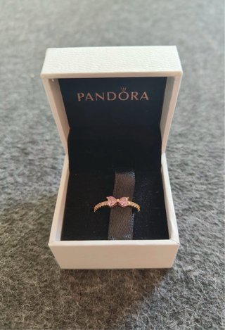 Anillo Pandora Lazo Rosa Brillante
