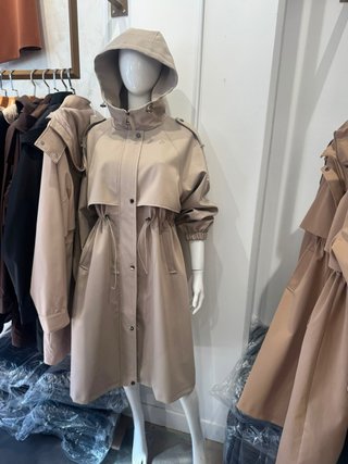 Chaqueta Beige Mujer con Capucha con talla S M L