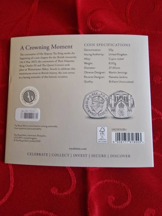 Moneta 50 Pence Incoronazione Carlo III 2023