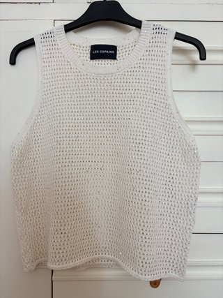 Top LES COPAINS traforato con paillettes