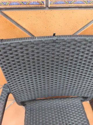 3 Sillas Terraza Plástico Negro
