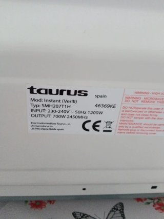 Microondas Taurus Blanco. Venta en persona
