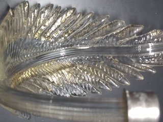 Foglia Murano Vetro Trasparente Oro