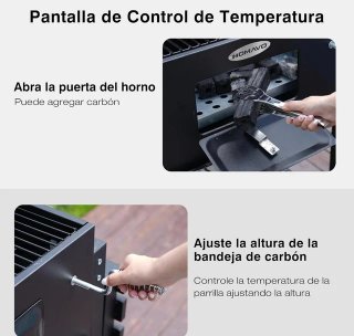 SIN ABRIR Barbacoa Carbón Parrilla Tapa de Acero
