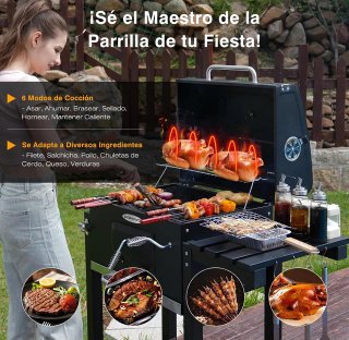 SIN ABRIR Barbacoa Carbón Parrilla Tapa de Acero