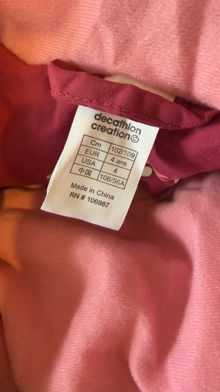 Peto de nieve Decathlon niña 4 años