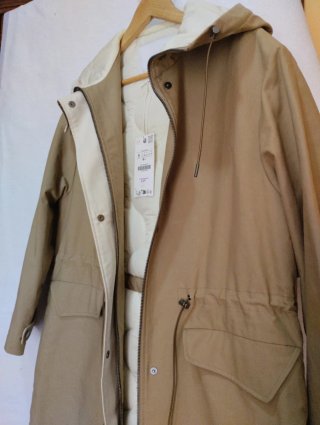Gabardina/Parka Beige Talla S