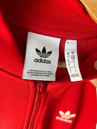 Felpa Adidas Originals Rossa 3 Strisce Bianche