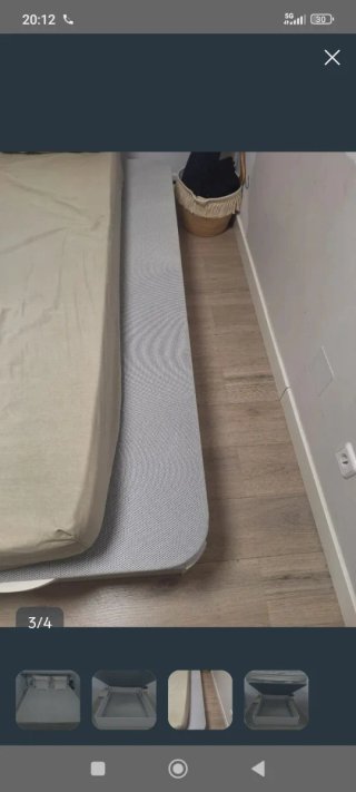 Canapé abatible 135cm blanco está desmontado