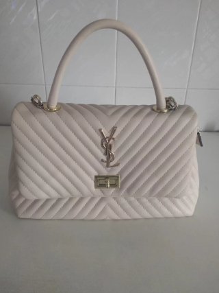 Bolso de mano beige
