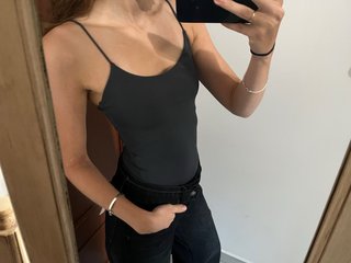 Top Zara tirantes negro/gris