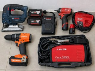 Lote Herramientas Bosch, Milwaukee, Berner, Solter