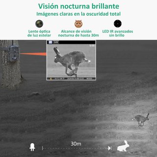 Cámara de caza GardePro E8 con WiFi, 64 MP