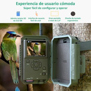 Cámara de caza GardePro E8 con WiFi, 64 MP