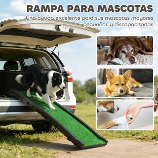 Rampa para mascotas césped artificial