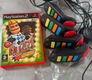 PS2 Buzz El Gran Concurso de Deportes + Mandos