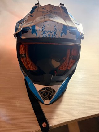 Casco da Motocross Blu e Bianco