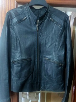 Cazadora Piel Negra Talla L