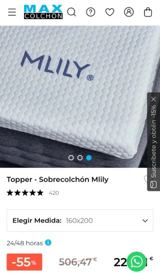 Topper Colchón Viscoelástico MLILY