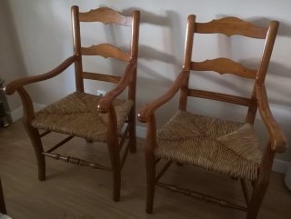 Set di 2 Poltrone in Legno Massello