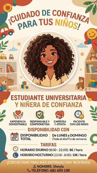 Niñera con disponibilidad total