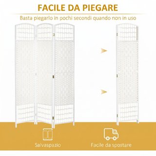 Biombo de 3 Paneles Plegable para Interiores