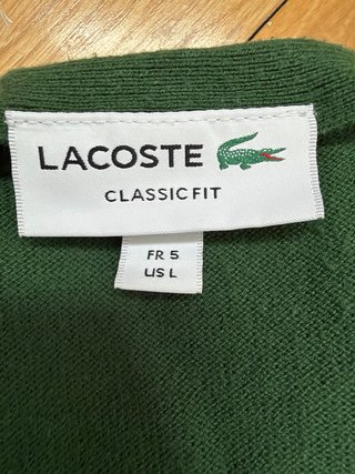 Cárdigan Lacoste Verde Talla L