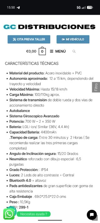Hoverboard iWheel 6.5 pulgadas Azul Plus