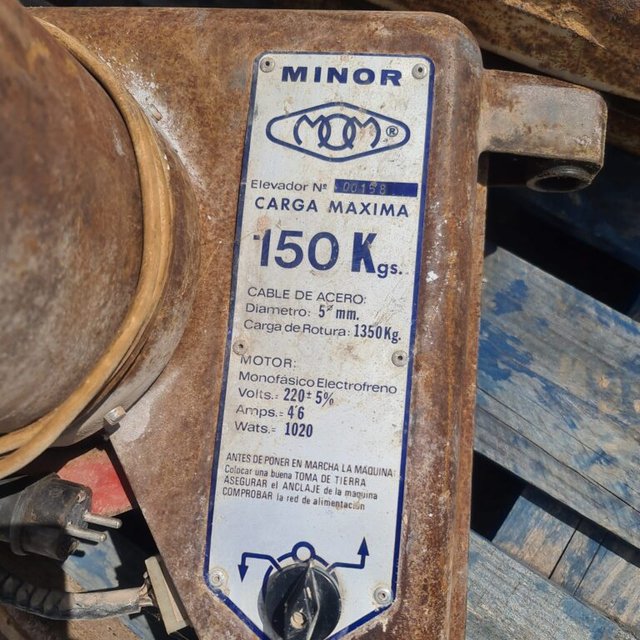 Polipasto obra 150kg 220V monofásico
